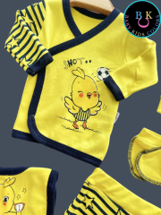 Yeni Doğan Bebek Taraftar Zıbın Takımı 5 Parça %100 Pamuk Sarı-Lacivert