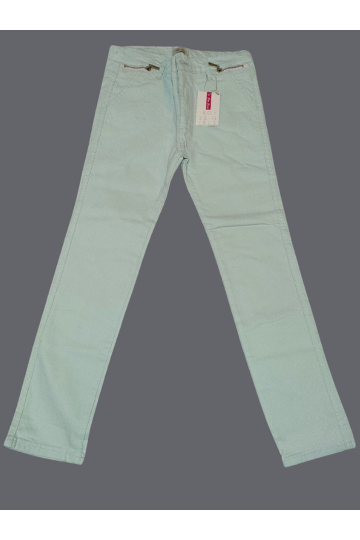 Likralı Kız Çocuk Pantolonu 4 Yaş - FERMUAR YEŞİL