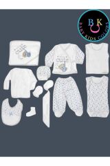 Cute 11'li hastahane çıkışı yeni doğan zıbın set Yeni Doğan - MAVİ