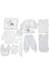 Cute 11'li hastahane çıkışı yeni doğan zıbın set Yeni Doğan - MAVİ