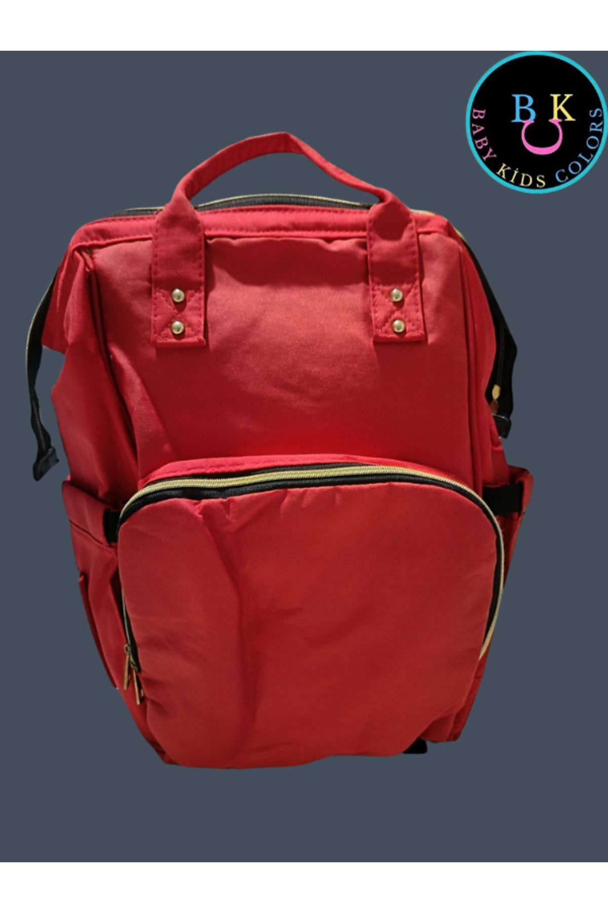 1. Kalite Anne Bebek Bakım Sırt Çantası Termal Biberonluk Ve Bebek Arabası Askı Aparatı Hediye KIRMIZI