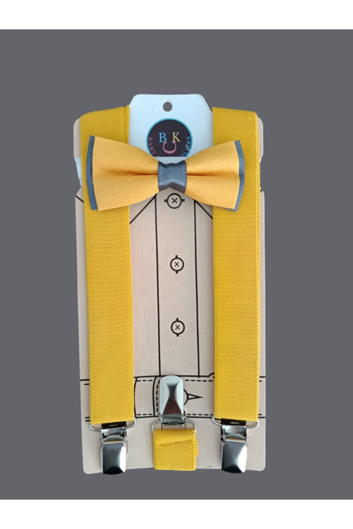 Unisex Askı Papyon Takım SARI