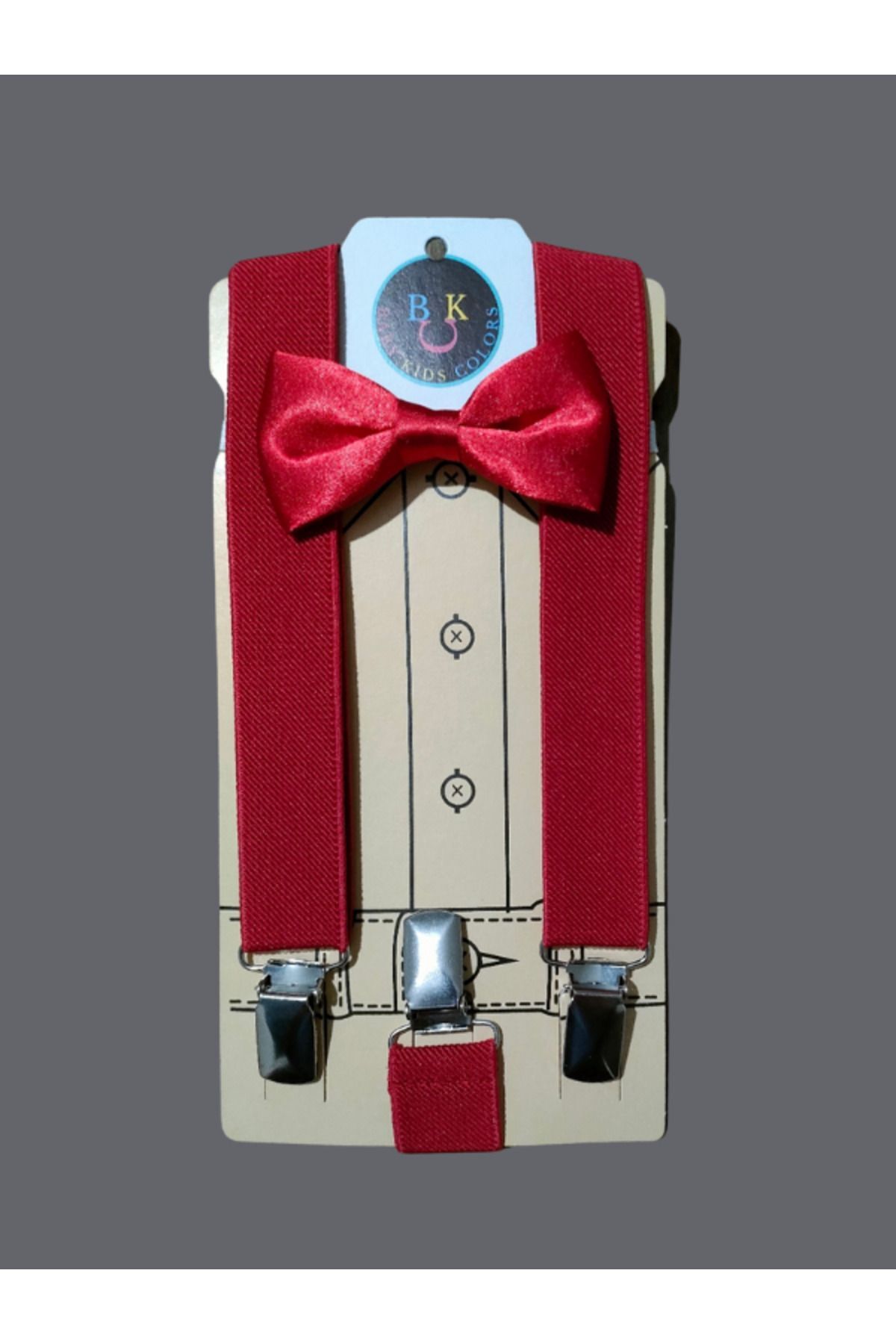 Unisex Askı Papyon Takım KIRMIZI