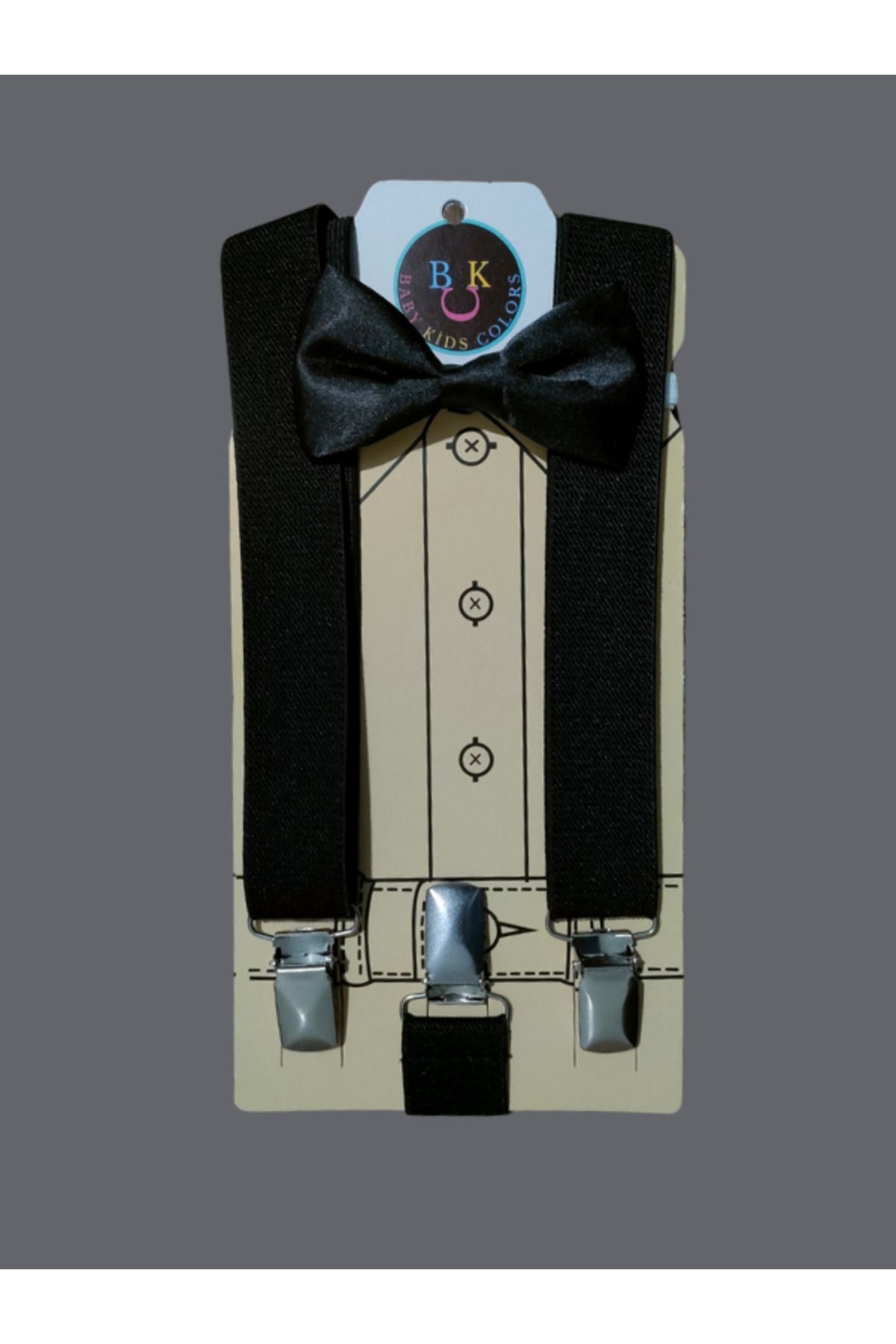 Unisex Askı Papyon Takım SİYAH