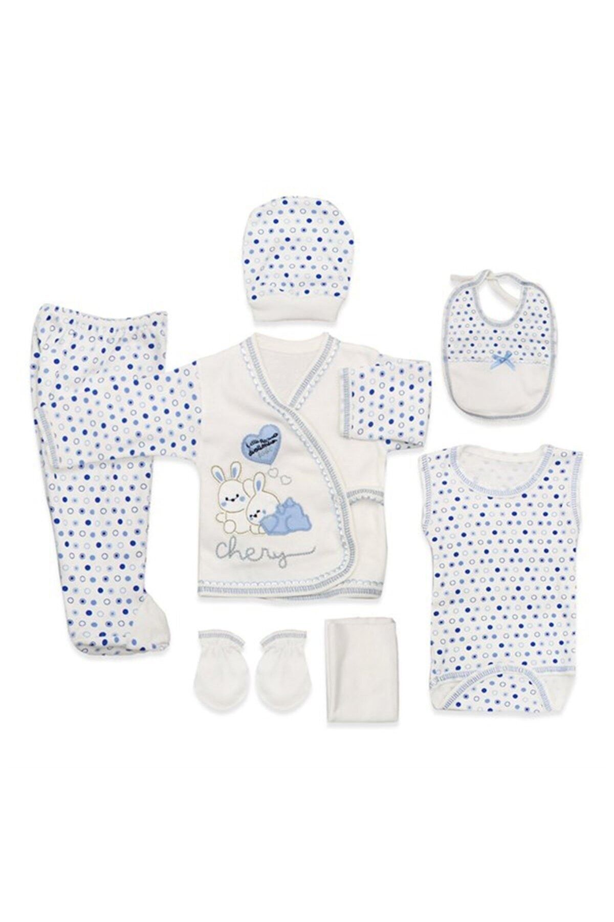 Yenidoğan Bebek 7'Li Hastahane Çıkış Seti Yeni Doğan - MAVİ
