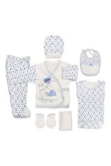 Yenidoğan Bebek 7'Li Hastahane Çıkış Seti Yeni Doğan - MAVİ