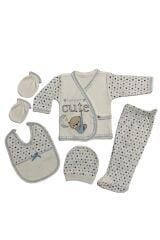 Yeni Doğan Cute Hastahane Çıkışı 5li Zıbın Seti Yeni Doğan - MAVİ