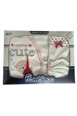 Yeni Doğan Cute Hastahane Çıkışı 5li Zıbın Seti Yeni Doğan - KIRMIZI