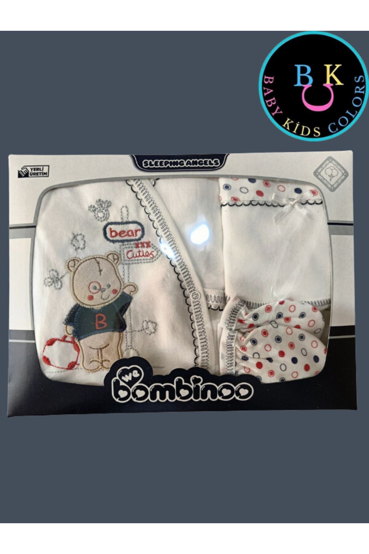 Yeni Doğan Çantalı Ayı Hastahane Çıkışı 5li Zıbın Seti Yeni Doğan - LACİVERT