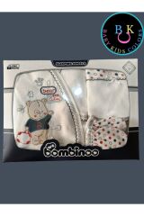 Yeni Doğan Çantalı Ayı Hastahane Çıkışı 5li Zıbın Seti Yeni Doğan - LACİVERT