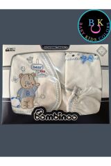 Yeni Doğan Çantalı Ayı Hastahane Çıkışı 5li Zıbın Seti Yeni Doğan - MAVİ