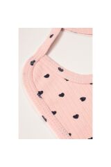 Fitilli Kumaşa 5'li Kalp Baskılı Hastahane Çıkışı Kutulu Yeni Doğan - PEMBE-LACİVERT