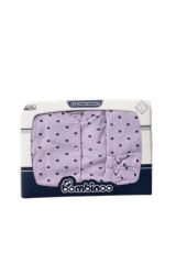 Fitilli Kumaşa 5'li Kalp Baskılı Hastahane Çıkışı Kutulu Yeni Doğan - LİLA-LACİVERT