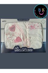 Yenidoğan Bebek 5'li Hastahane Çıkış Seti Kutulu Yeni Doğan - PEMBE