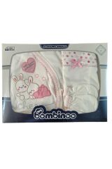 Yenidoğan Bebek 5'li Hastahane Çıkış Seti Kutulu Yeni Doğan - PEMBE