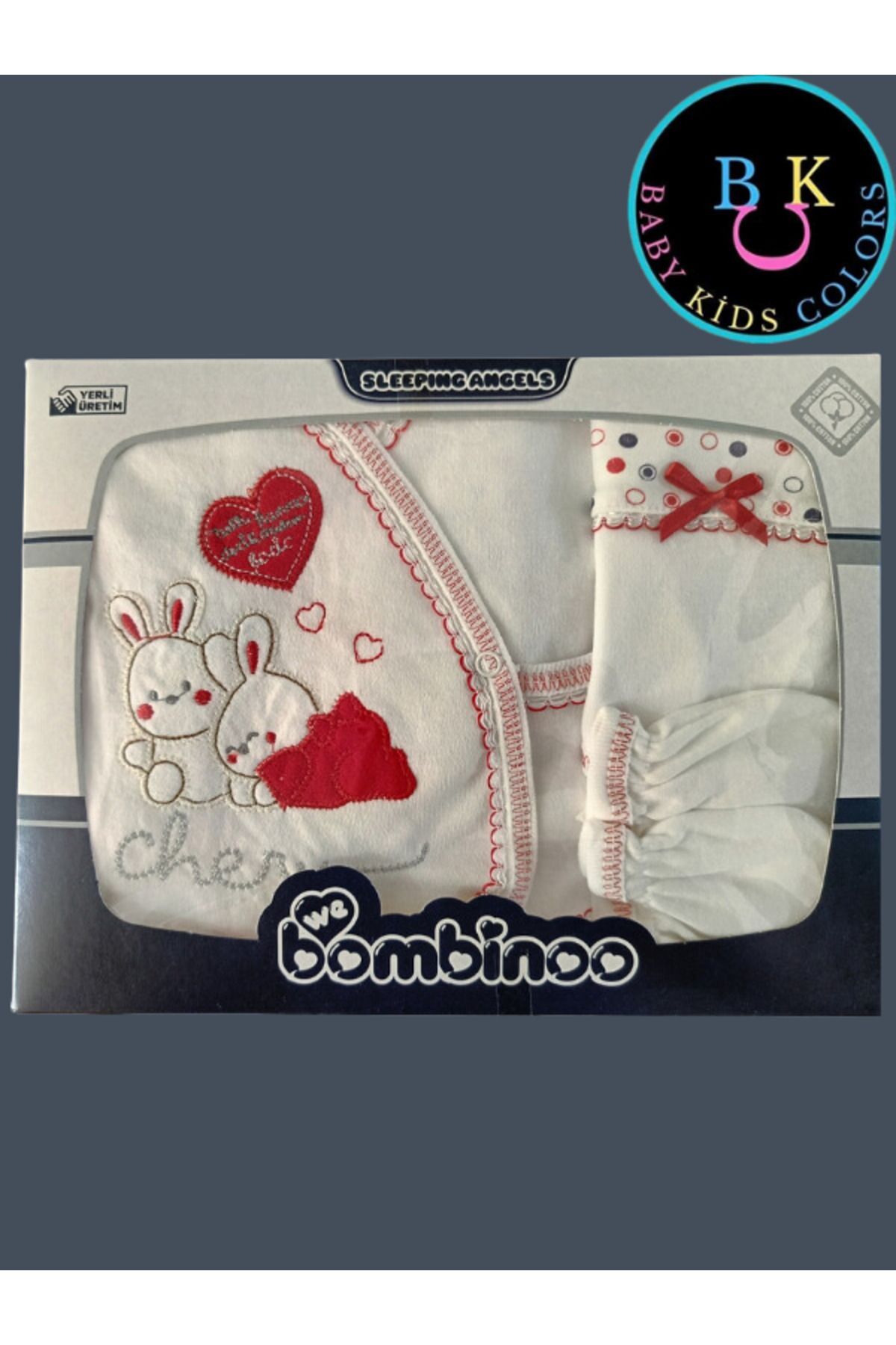 Yenidoğan Bebek 5'li Hastahane Çıkış Seti Kutulu Yeni Doğan - KIRMIZI