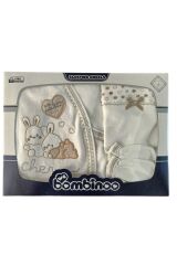 Yenidoğan Bebek 5'li Hastahane Çıkış Seti Kutulu Yeni Doğan - KAHVE