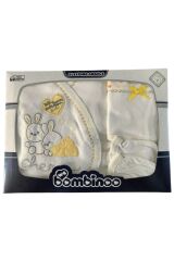 Yenidoğan Bebek 5'li Hastahane Çıkış Seti Kutulu Yeni Doğan - SARI