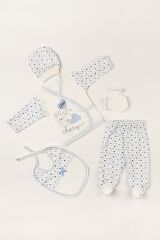 Yenidoğan Bebek 5'li Hastahane Çıkış Seti Kutulu Yeni Doğan - MAVİ