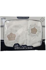 Nakışlı taşlı 5'li set Kutulu Hediyelik Yeni Doğan - KAHVERENGİ