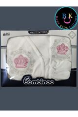 Nakışlı taşlı 5'li set Kutulu Hediyelik Yeni Doğan - PEMBE