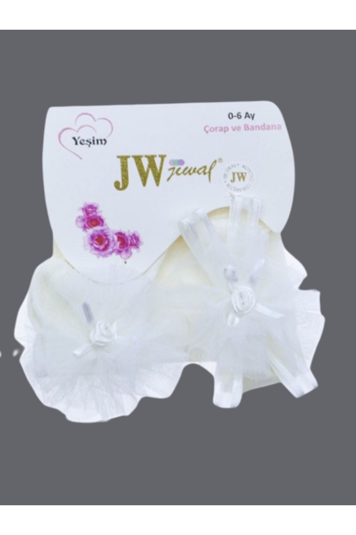Kız Bebek Kokoş Tütü Çorap Ve Bandana Seti Bebek Özel Gün Aksesuarları 0-6 Ay - EKRU