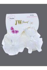 Kız Bebek Kokoş Tütü Çorap Ve Bandana Seti Bebek Özel Gün Aksesuarları 0-6 Ay - EKRU