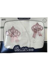 Taşlı nakışlı kız 5'li hastahane çıkışı yenidoğan zıbın seti Yeni Doğan - PUDRA