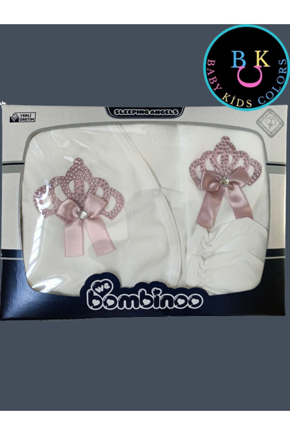 Taşlı nakışlı kız 5'li hastahane çıkışı yenidoğan zıbın seti Yeni Doğan - PUDRA