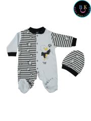 Yenidoğan Taraftar Tulumu 3-AY - Siyah-Beyaz