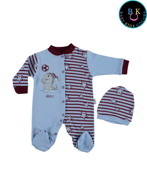 Yenidoğan Taraftar Tulumu 3-AY - Bordo-Mavi