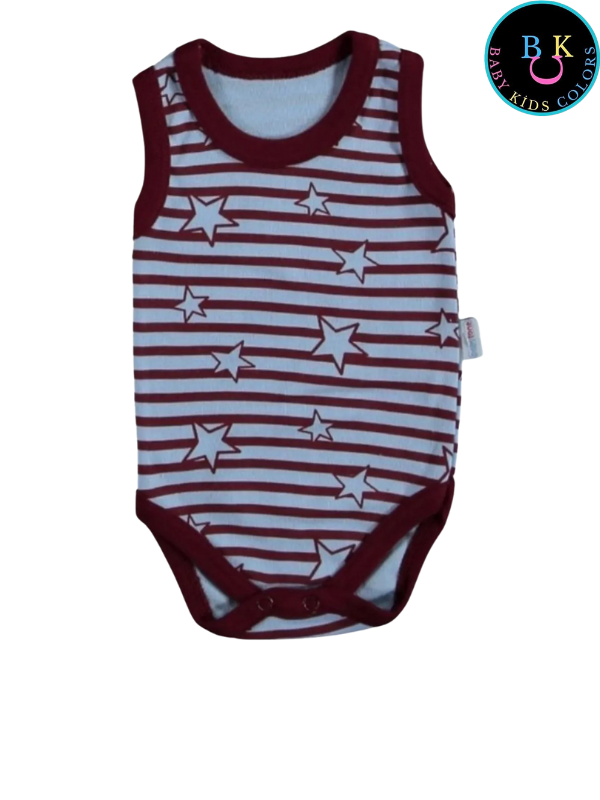 Taraftar askılı çıtçıtlı zıbın badi kısa kol 12-AY - Bordo-Mavi