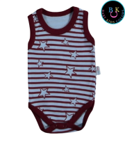 Taraftar askılı çıtçıtlı zıbın badi kısa kol 18-AY - Bordo-Mavi