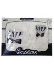 Taşlı nakışlı Erkek 5'li hastahane çıkışı yenidoğan zıbın seti LACİVERT