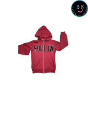 Kapüşonlu Fermuar Kapamalı Baskılı Çocuk Hırkası 11 Yaş - Mürdüm