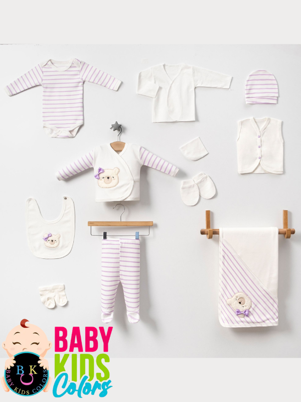 Hastahane çıkışı 11'li organik lüks anti alerjik yeni doğan zıbın seti Yeni Doğan - LİLA