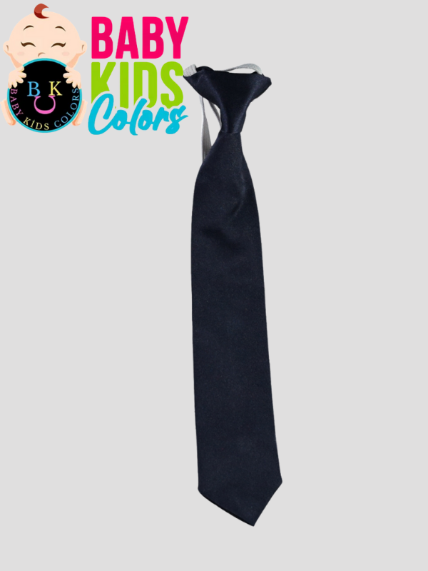 Düz renk saten kravat Lacivert