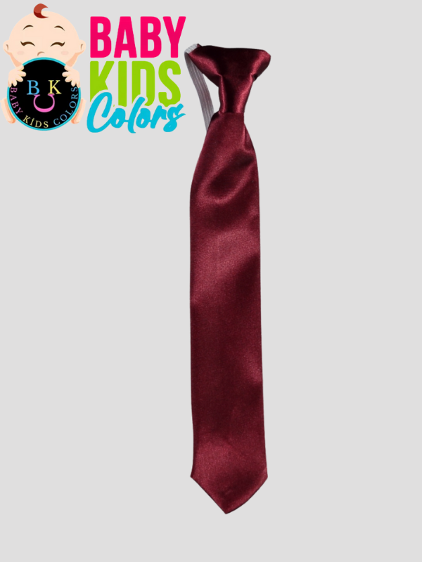 Düz renk saten kravat Bordo