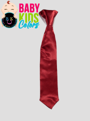 Düz renk saten kravat KIRMIZI