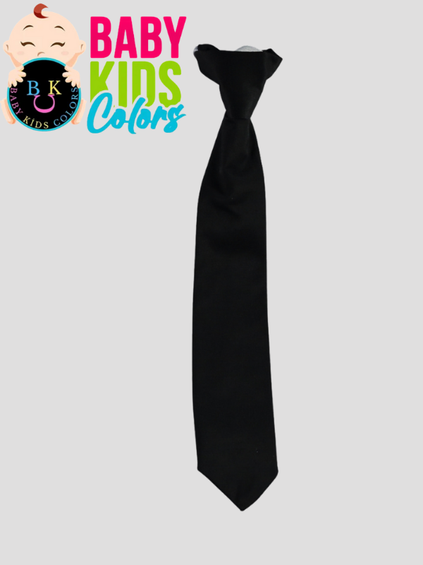 Düz renk saten kravat Siyah
