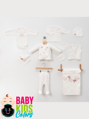 Lüks Kelebek Yeni Doğan Hastane Çıkış 10'lu Zıbın Seti (KUTULU) Mürdüm