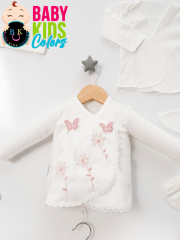 Lüks Kelebek Yeni Doğan Hastane Çıkış 10'lu Zıbın Seti (KUTULU) Mürdüm