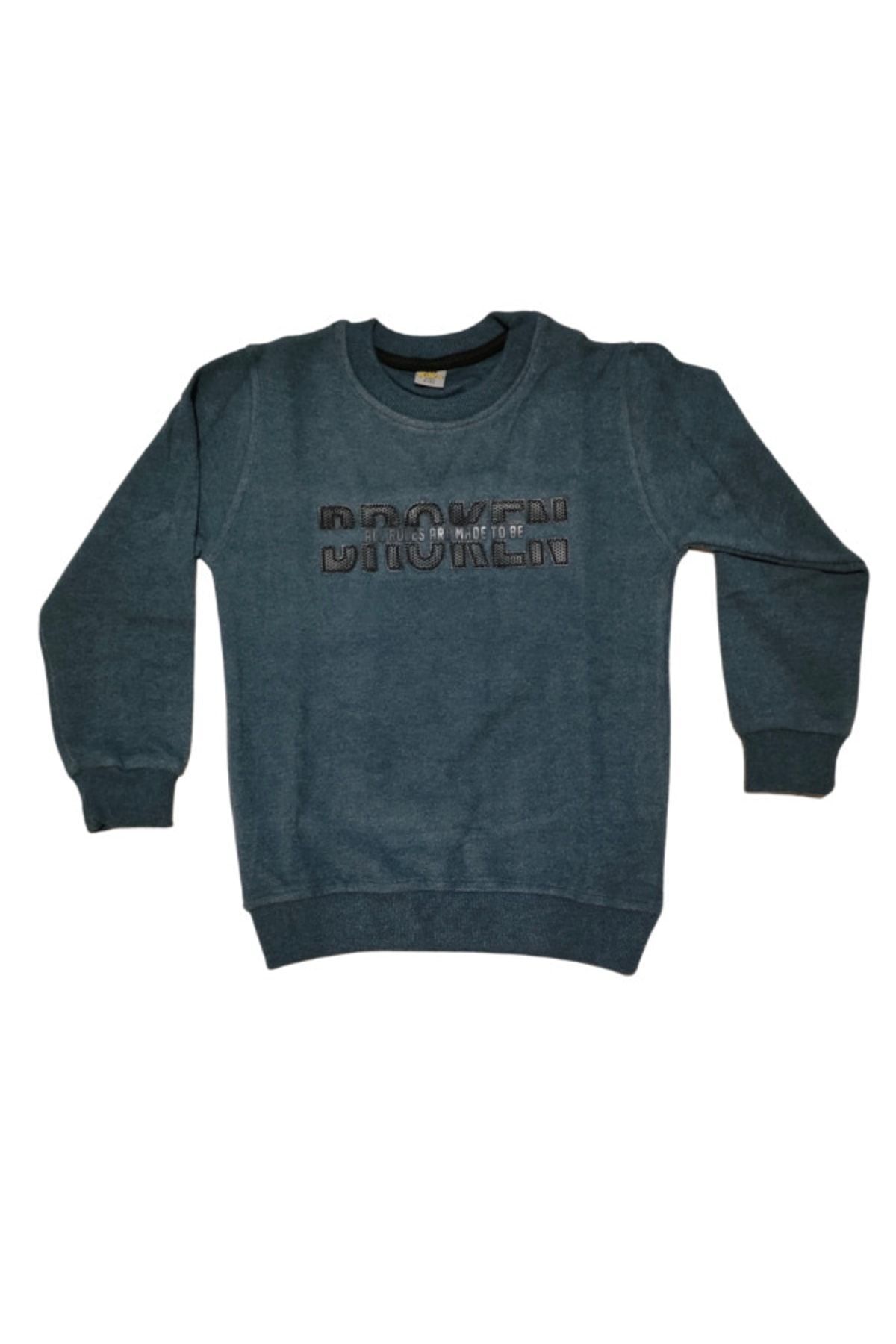 Broken Enjeksiyon Baskılı Sweat 9 Yaş - LACİVERT